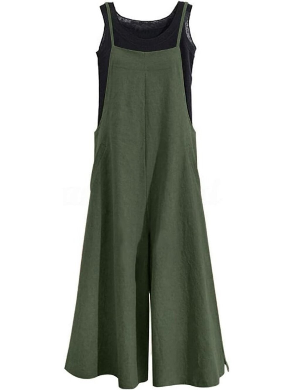 Casual Loose Wide Leg Jumpsuit for Women | Baggy Cotton Overalls with Pockets
